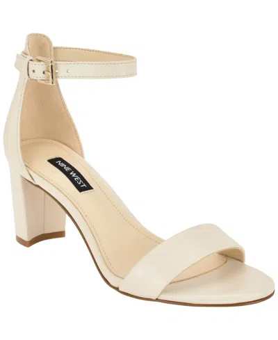 Nine West Women's Pruce High Block Heel Dress Sandals In Neutral