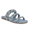 Nine West Qazz Braided Strap Sandal In Light Blue