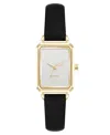 Nine West Women's Quartz Everyday Black Leather And Gold-tone Watch, 25mm In Multi