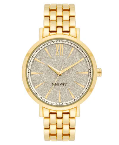 Nine West Women's Quartz Gold-tone Alloy Link Bracelet Watch, 36.5mm