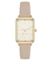 Nine West Women's Quartz Petite Cream Leather And Gold-tone Watch, 25mm In Gold