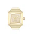 Nine West Women's Quartz Polished Square Gold-tone Metal Alloy Ring Watch, 21mm In Gold-tone