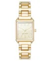 Nine West Women's Quartz Rectangular Gold-tone Metal Alloy Bracelet Watch, 24mm In Gold-tone
