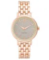 Nine West Women's Quartz Rose Gold-tone Alloy Link Bracelet Watch, 36.5mm In Rose Gold-tone