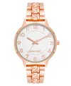Nine West Women's Quartz Rose Gold-tone Alloy Link With Chain Design Bracelet Watch, 36.5mm In Rose Gold-tone
