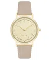 Nine West Women's Quartz Signature Ivory Leather And Gold-tone Watch, 34mm