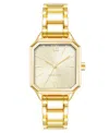 Nine West Women's Quartz Square Gold-tone Alloy Link Bracelet Watch, 27mm In Gold-tone