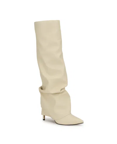 Nine West Women's Randee Pointy Toe Slouchy Knee High Boots In Ivory