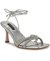 Nine West Raqchel Ankle Wrap Sandal In Silver