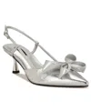 Nine West Raska Slingback Pointed Toe Pump In Silver