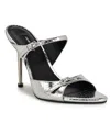 Nine West Women's Reida Open Toe Dress Sandals In Silver Snake