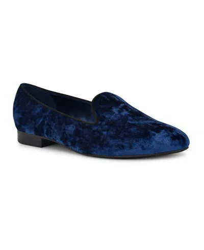 NINE WEST WOMEN'S RENOLD VELVET SLIP-ON SMOKING SLIPPER