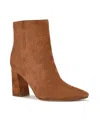 Nine West Women's Reraye Flared Block Heel Ankle Booties In Brown