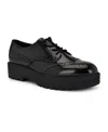 Nine West Resttin Wingtip Platform Derby In Black Patent