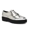 Nine West Resttin Wingtip Platform Derby In Silver Mirror Metallic