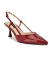 Nine West Women's Rhonda Kitten Heel Slingback Pumps In Red Patent