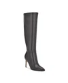Nine West Richy Womens Wide Calf Leather Knee-high Boots In Black