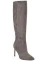 Nine West Gerty Pointed Toe Knee High Boot In Dark Gray Suede