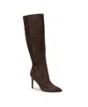 Nine West Wnricky-wc Womens Solid Leather Knee-high Boots In Brown Suede
