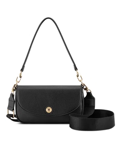 Nine West Women's Rigina Flap Shoulder Crossbody Bag In Black