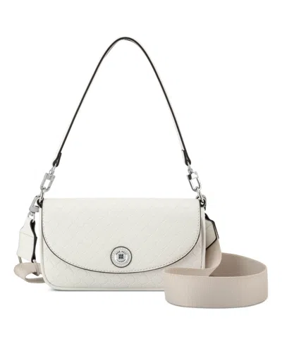 Nine West Women's Rigina Flap Shoulder Crossbody Bag In White
