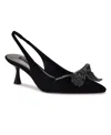 Nine West Wnrills2 Womens Bow Man Made Kitten Heels In Black