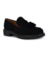 Nine West Women's Roker Slip-on Round Toe Casual Loafers In Black Suede