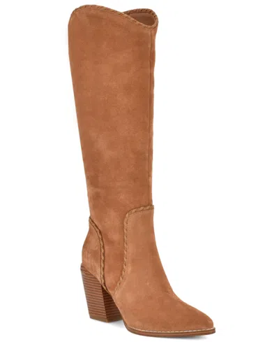 Nine West Rosco Knee High Western Boot In Brown