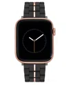 Nine West Women's Rubberized Link Bracelet Designed For Apple Watch 42mm (series 1-3 Only) & 44/45/46/49mm (ul In Black