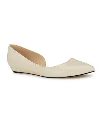 Nine West Women's Saige D'orsay Pointy Toe Slip-on Flats In Ivory