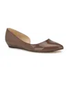 Nine West Women's Saige D'orsay Pointy Toe Slip-on Flats In Medium Brown