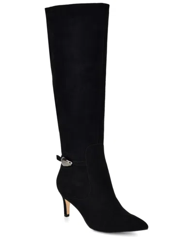 Nine West Women's Salla Suede Stiletto Heel Tall Boots In Black Suede
