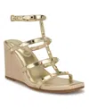 Nine West Sardis Strappy Wedge Sandal In Gold