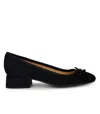 Nine West Saruh Womens Bow Leather Pumps In Black