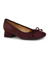 Nine West Women's Saruh Square Toe Slip-on Dress Pumps In Burgundy Suede