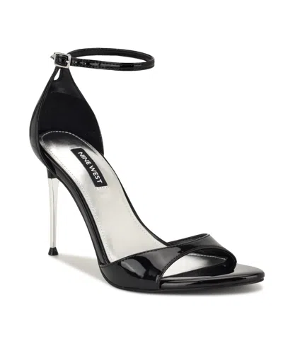 Nine West Women's Serven Ankle Strap Stiletto Sandals In Black