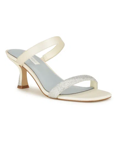 NINE WEST WOMEN'S SHIMME BRIDAL TAPERED HEEL DRESS SANDALS
