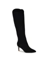 Nine West Women's Sirena Pointy Toe Knee High Boots In Black Suede