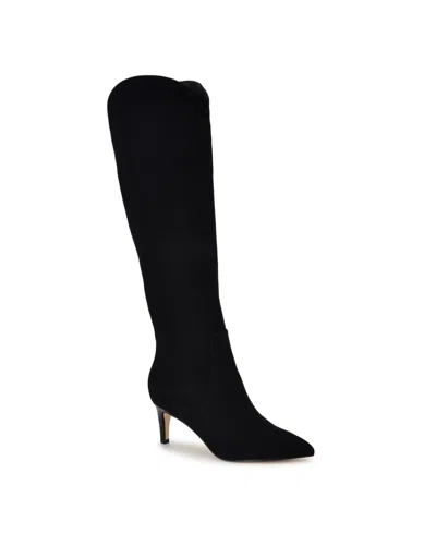 Nine West Gerty Pointed Toe Knee High Boot In Black