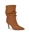 Nine West Mycki Womens Slouchy Pointed Toe Mid-calf Boots In Cognac