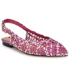 Nine West Women's Soel Pointy Toe Slingback Dress Flats In Pink Metallic Multi