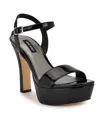 Nine West Women's Solas High Platform Stiletto Sandals In Black Patent