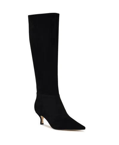 Nine West Women's Somas Tall Kitten Heel Boots In Black
