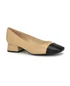 Nine West Sophe Cap Toe Pump In Light Natural