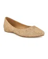 Nine West Women's Speakup Almond Toe Slip-on Flats In Natural,rose Gold Print