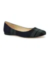 Nine West Women's Speakup Round Toe Slip-on Casual Flats In Blue,green Multi Plaid