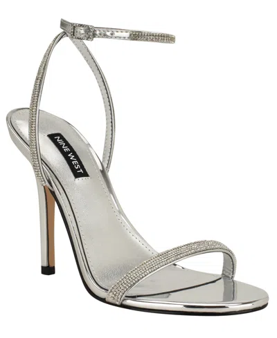 NINE WEST WOMEN'S STODIA EMBELLISHED STRAPPY STILETTO DRESS SANDALS
