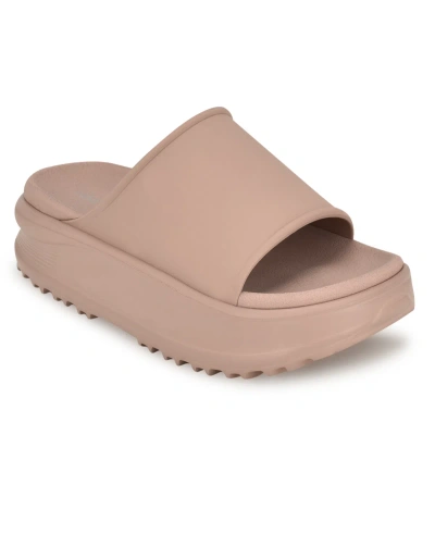 Nine West Women's Sunshin Platform Pool Slide Sandals In Neon Pink