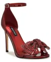 Nine West Women's Tansie Embellished High Stiletto Dress Sandals In Red