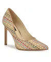 Nine West Women's Tatiana Pointy Toe Stiletto Pumps In Natural Multi Woven